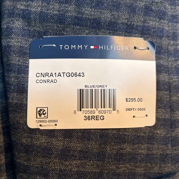 NWT Tommy Hilfiger Modern-Fit Blue Grey Check Sport Coat Blazer, Men’s 36R - Picture 6 of 9